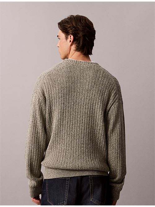 vertical rib cttn crwnk swtr CALVIN KLEIN JEANS | LV04RH328GLI1